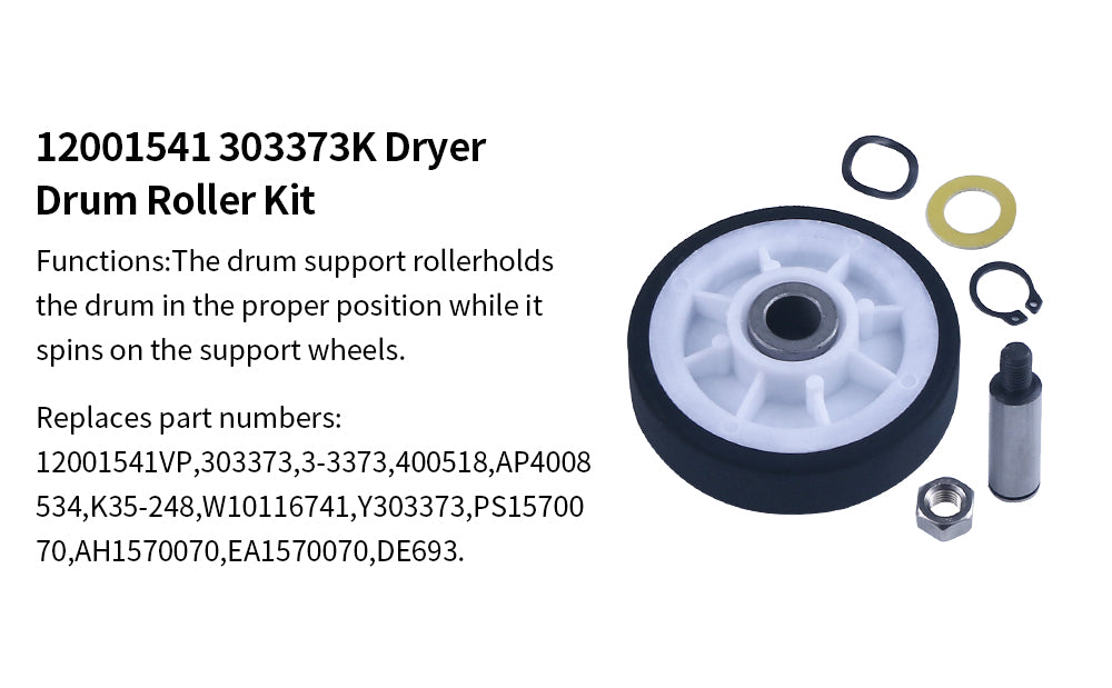 thumbnail image 2 of LG Kenmore Dryer Repair Kit – 6pc: 4 Rollers, Belt, Idler Pulley, Fits 4581EL2002C 4400EL2001A 4561EL3002A 2 of 5
