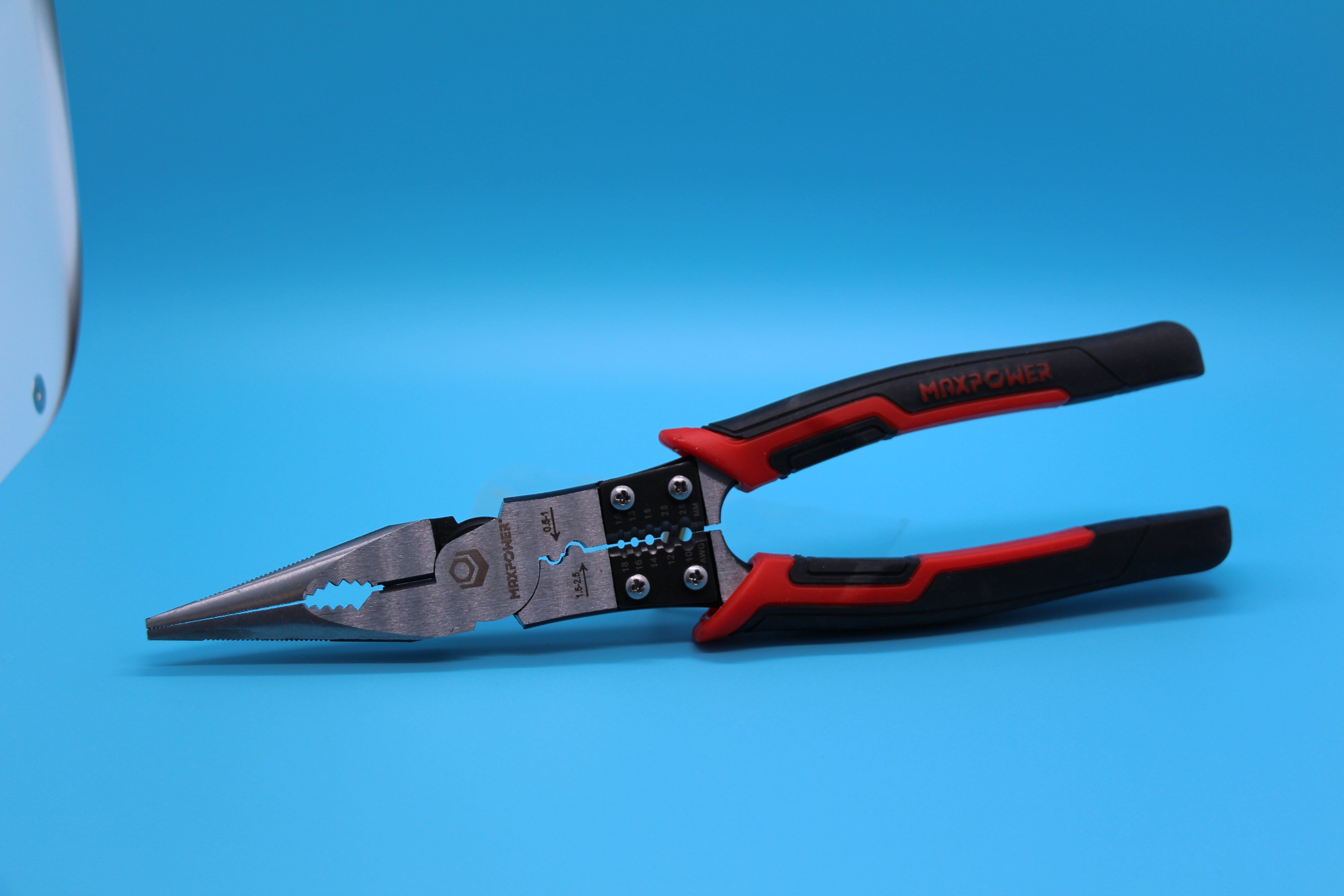 Electricians Needle Nose Pliers, Red