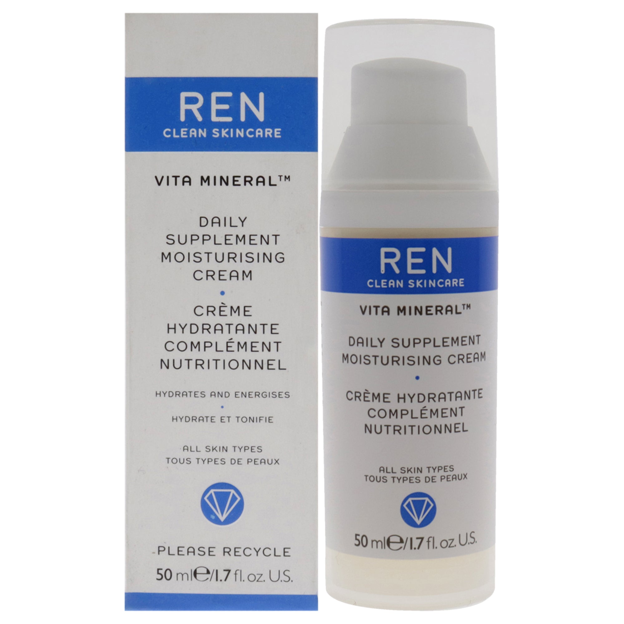 Vita Mineral Daily Supplement Moisturising Cream by REN for Unisex - 1.7 oz Cream