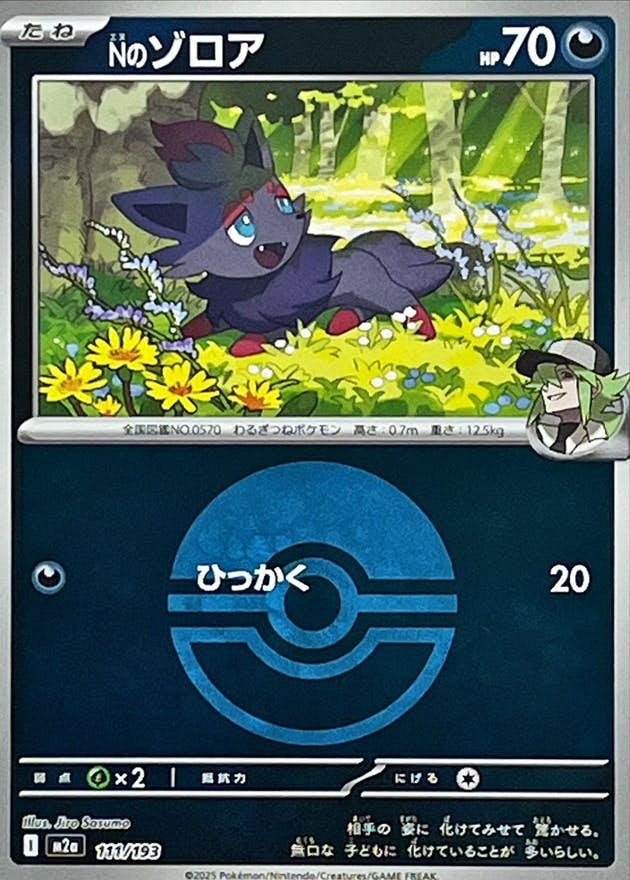 【状態A】Nのゾロア(モンスターボールミラー)(111/193) [M2A]の通販・買取（ポケモンカード）
