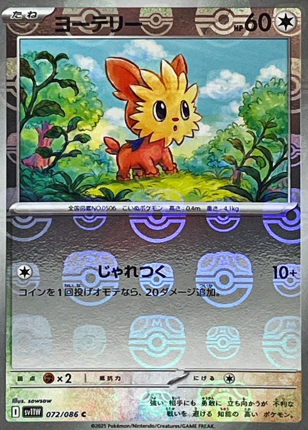 【状態A】ヨーテリー(マスターボールミラー) C (072/086) [SV11W]の通販・買取（ポケモンカード）
