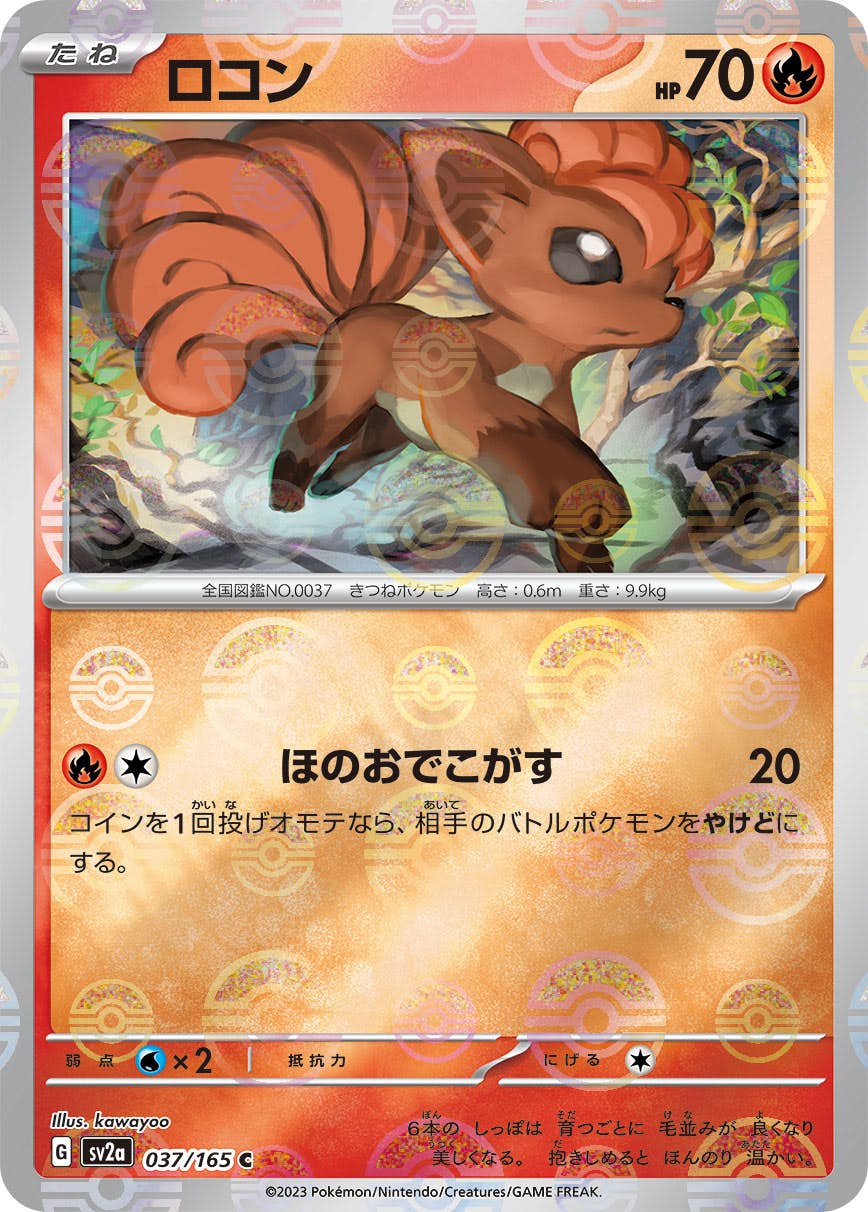 【状態A】ロコン(モンスターボールミラー) C (037/165) [SV2A]の通販・買取（ポケモンカード）