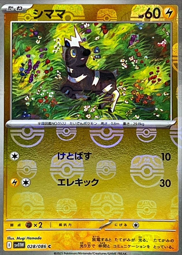 【状態A】シママ(マスターボールミラー) C (028/086) [SV11W]の通販・買取（ポケモンカード）