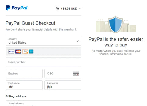 Now you can pay with your credit card by paypal
