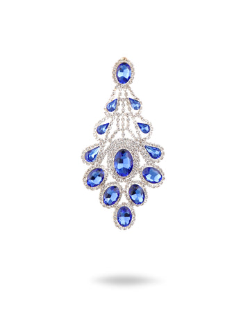 Galina Flower Crystal Teardrop Earrings 