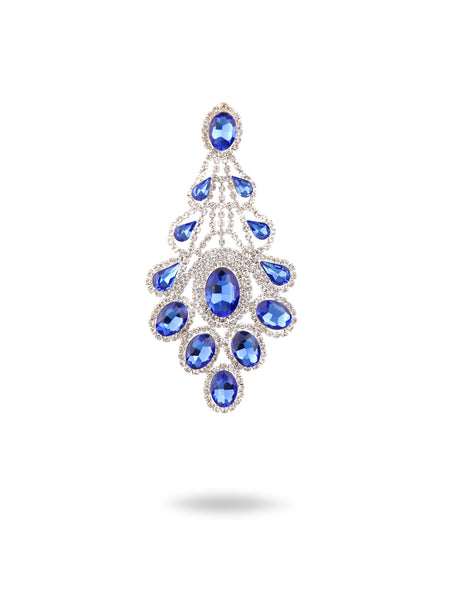 Galina Flower Crystal Teardrop Earrings
