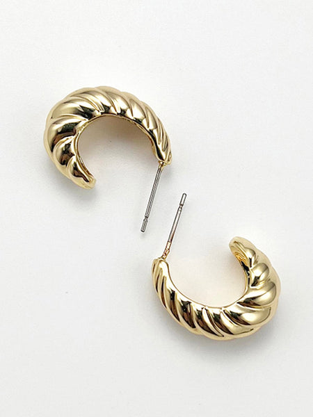 Gold Copper Snail Shell Earrings