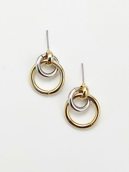 Gemini Hoop Dangle Earrings