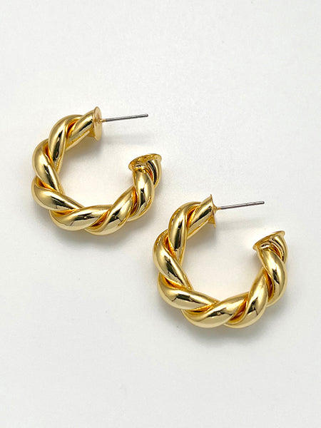 Twisted Sparkly Hoop Earrings