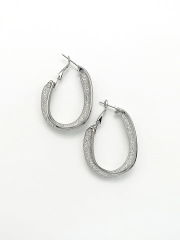 Galactic Silver Copper Hoop Earrings