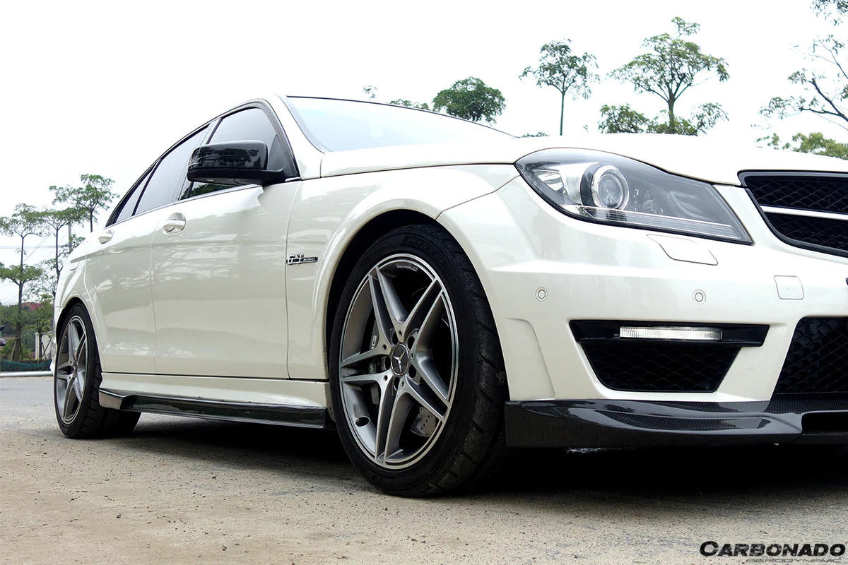 2008-2014 Mercedes Benz W204 C63 AMG Sedan VS Style Carbon Fiber Side Skirts