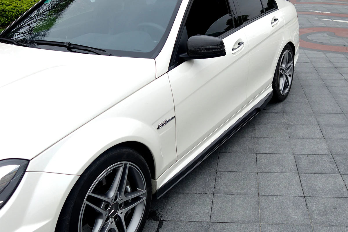 2008-2014 Mercedes Benz W204 C63 AMG Sedan VS Style Carbon Fiber Side Skirts