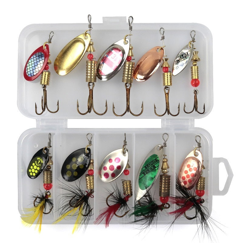 Metal Spoon Spinner Fishing Lure 10pcs Set