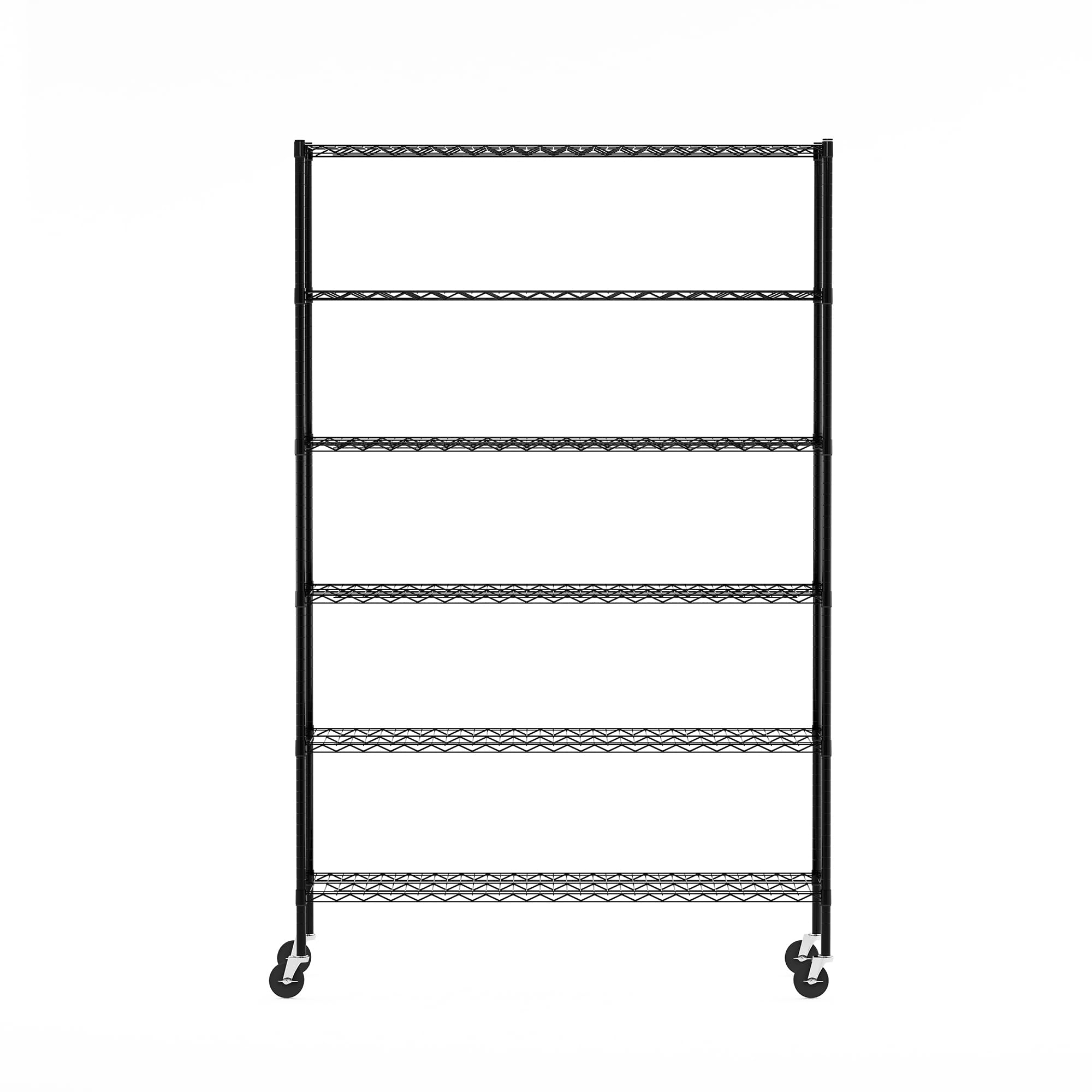 Furinno Wayar 6-Tier Metal Storage Shelf Rack, 48 x 18 x 78, Black