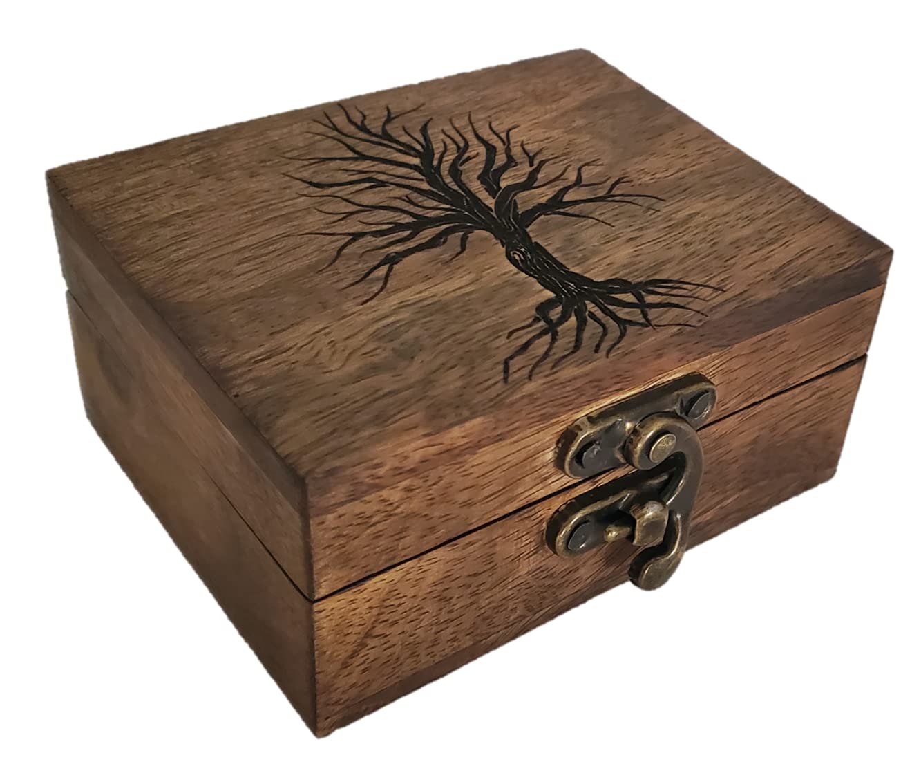 JB&C Premium Tree of Life Box Wooden Jewelry Box for Keepsake, Trinket Box Wooden tree of life decorative box (3.75 x 3 x 1.75)