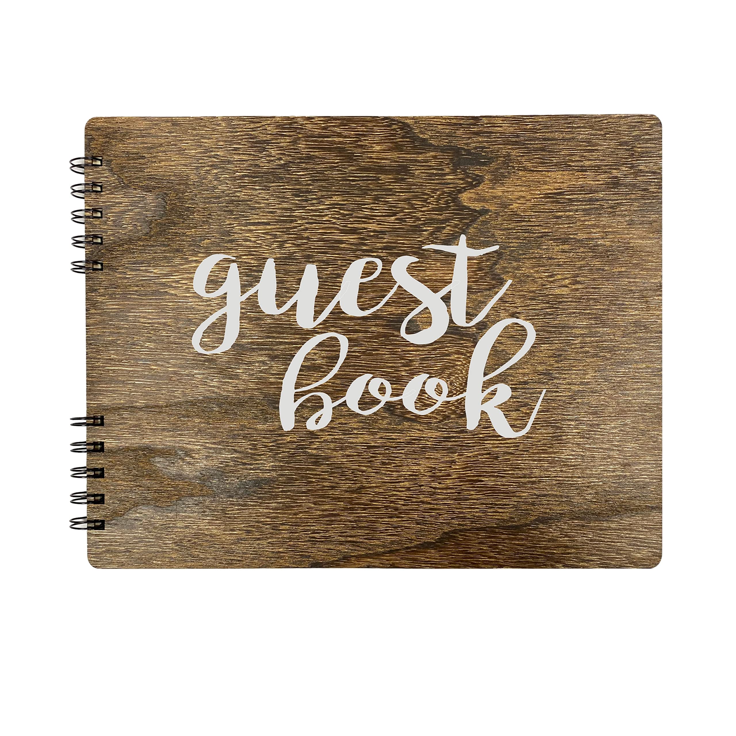 Wooden Rustic Guest Book with 110 Pages Lined 11