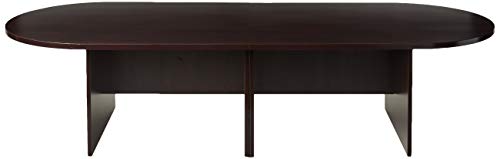 Boss Office Products 10Ft Race Track Conference Table, Mahogany