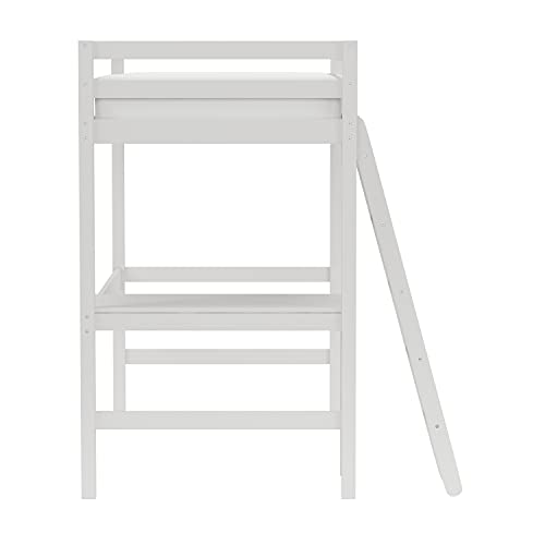 Hillsdale Caspian Youth Solid Wood Twin Loft Bed for Kids Room, White