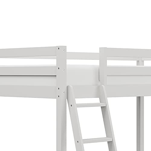 Hillsdale Caspian Youth Solid Wood Twin Loft Bed for Kids Room, White