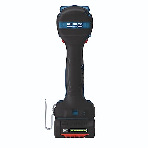 BOSCH GDS18V-330CB25 18V Brushless Connected-Ready 1/2 In. Mid-Torque Impact Wrench Kit with Friction Ring and Thru-Hole and (2) CORE18V? 4 Ah Advanced Power Batteries