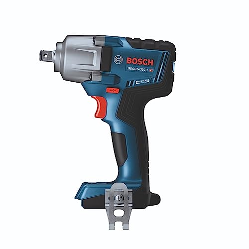 BOSCH GDS18V-330CN 18V Brushless Connected-Ready 1/2 In. Mid-Torque Impact Wrench with Friction Ring and Thru-Hole (Bare Tool)