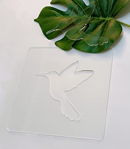 Humming Bird Template,Acrylic Router Template,Woodworking Router Template Tracing Guide (7.875
