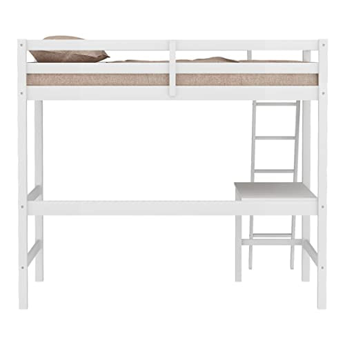 Hillsdale Caspian Youth Solid Wood Twin Loft Bed for Kids Room, White