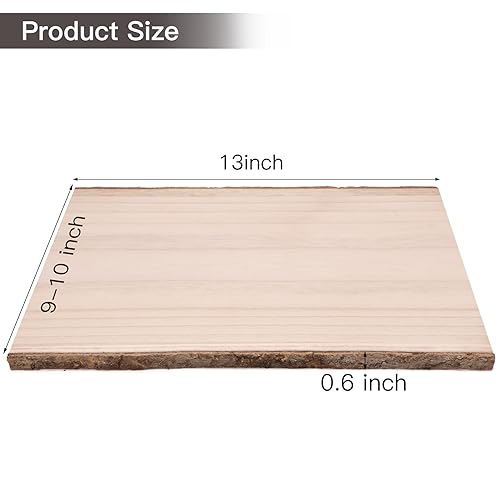 Caydo 6 Pieces 13 Inch Rectangle Wood Planks with Live Edge Wood Slab for Woodburning Projects, Pyrography, Wedding, and Christmas Home Decoration