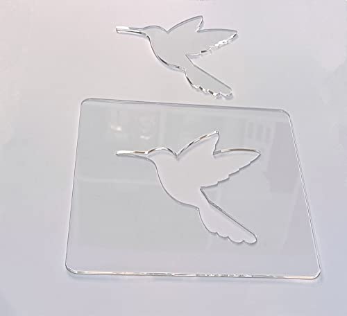 Humming Bird Template,Acrylic Router Template,Woodworking Router Template Tracing Guide (7.875