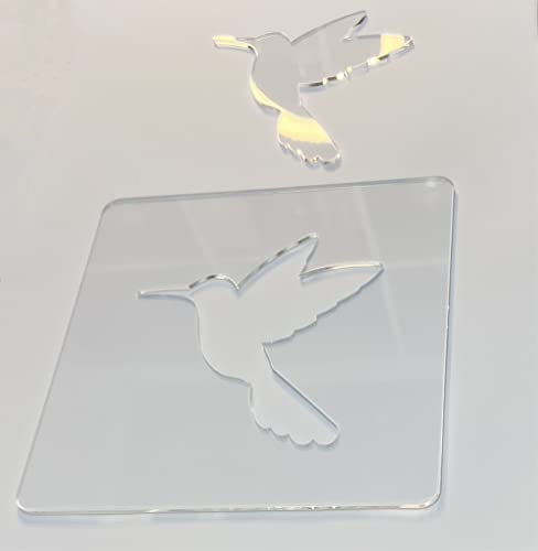 Humming Bird Template,Acrylic Router Template,Woodworking Router Template Tracing Guide (7.875