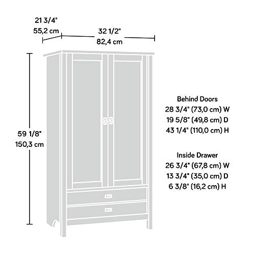 Sauder Cottage Road Armoire, Soft White Finish