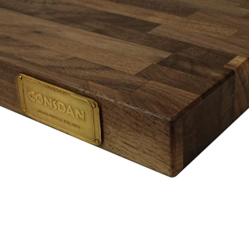 CONSDAN Butcher Block Counter Top, Walnut Solid Hardwood Countertop, Wood Slabs for Kitchen, Reversible, Both Side Polished, Prefinished with Food-safe Oil, 1.5