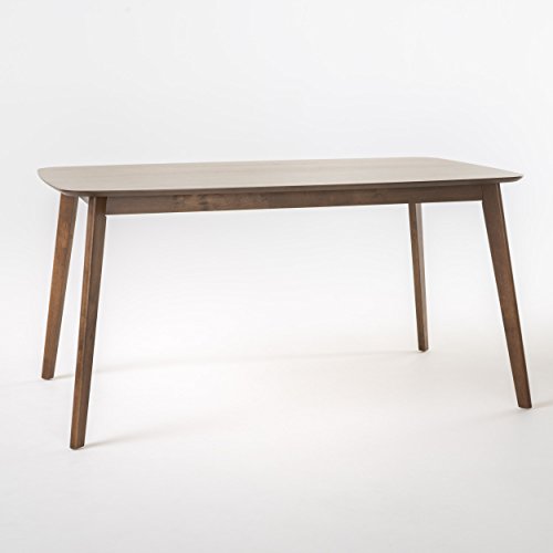 Christopher Knight Home Nyala Wood Dining Table, Natural Walnut Finish, 35.5 in x 59 in x 29.5 in