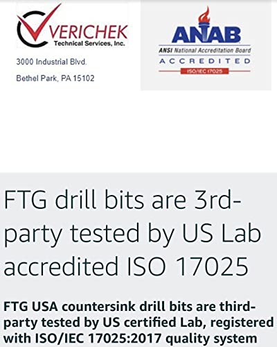 FTG USA Countersink Drill Bit Set 6 Pc #6 (9/64