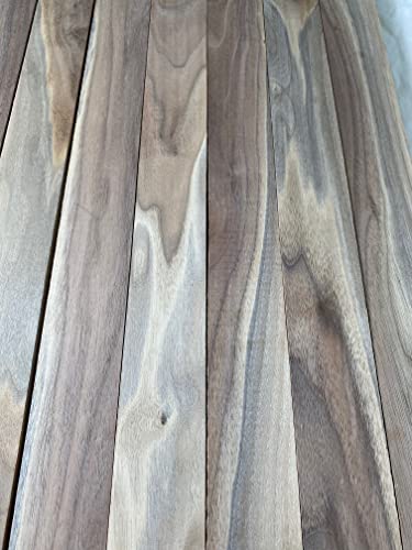 6 Pack of 3/4 x 2 x 16 Inch Sappy Walnut Lumber Boards for Making Cutting Boards, and other Crafts