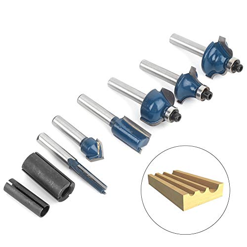 8Pcs Router Bit Set, Alloy Blade 1/4 Inch Shank Carbide Edge Router Bit Set Woodworking Milling Cutter Alloy Steel Cutting Tools