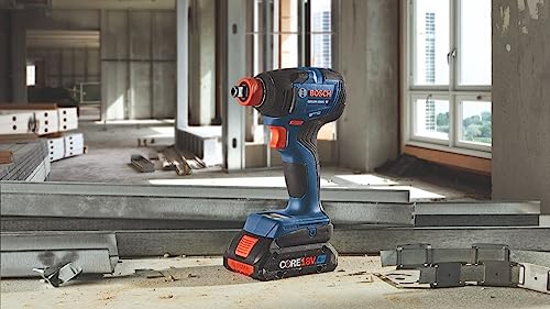 BOSCH GXL18V-260B26 18V 2-Tool Combo Kit with 1/2 In. Hammer Drill/Driver, 1/4 In. and 1/2 In. Two-In-One Bit/Socket Impact Driver, (1) CORE18V 8 Ah Battery and (1) CORE18V 4 Ah Battery