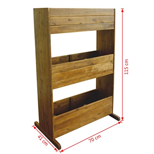 Vetnasa 3-Tier Garden Raised Bed Solid Acacia Wood