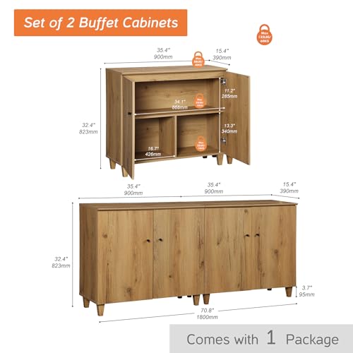 WAMPAT Sideboard Buffet Cabinets, 70.8