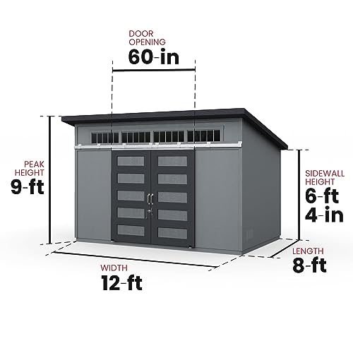 Handy Home Products Palisade 12x8 Do-it-Yourself Wooden Storage Shed with Floor