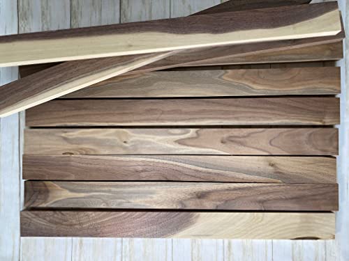 6 Pack of 3/4 x 2 x 16 Inch Sappy Walnut Lumber Boards for Making Cutting Boards, and other Crafts