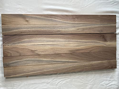 6 Pack of 3/4 x 2 x 16 Inch Sappy Walnut Lumber Boards for Making Cutting Boards, and other Crafts