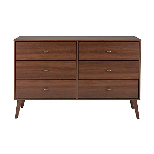 Prepac Milo Mid-Century 6 Drawer Dresser For Bedroom, 16