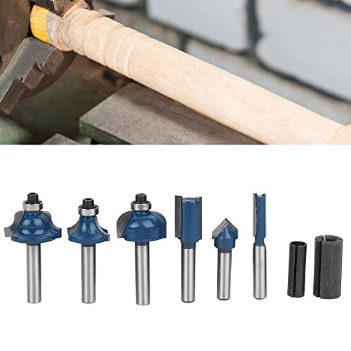 8Pcs Router Bit Set, Alloy Blade 1/4 Inch Shank Carbide Edge Router Bit Set Woodworking Milling Cutter Alloy Steel Cutting Tools