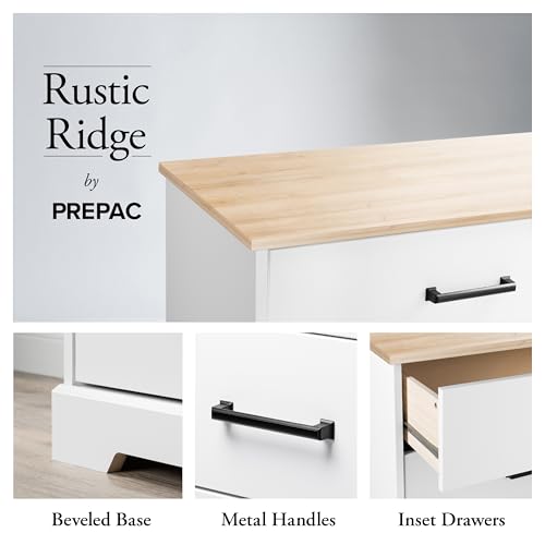 Prepac Rustic Ridge 6 Drawer Dresser, 18.25