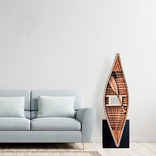 Wooden Canoe with Ribs, 6-Feet for Display