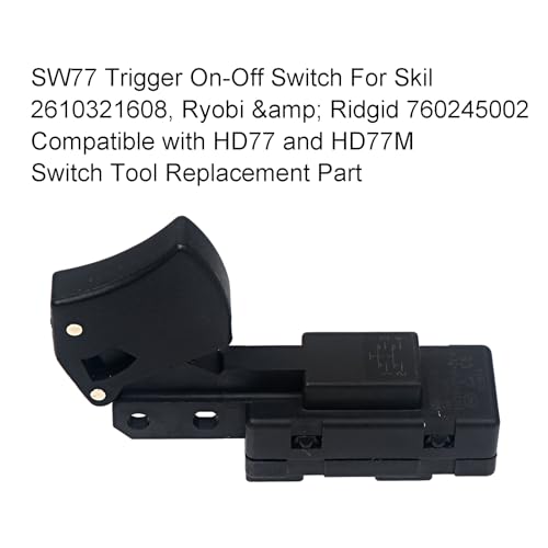 Electric SW77 Aftermarket Trigger Type 20 Amp Trigger On-Off Switch Compatible with Skil Saw Switch for HD77 and HD77M Replaces Skil 2610321608, Ryobi & Ridgid 760245002