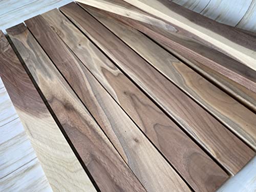 6 Pack of 3/4 x 2 x 16 Inch Sappy Walnut Lumber Boards for Making Cutting Boards, and other Crafts