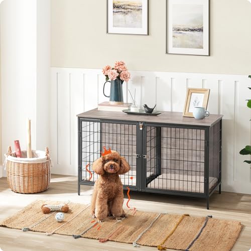 MAHANCRIS Dog Crate Furniture for 2 Dogs, 43.3