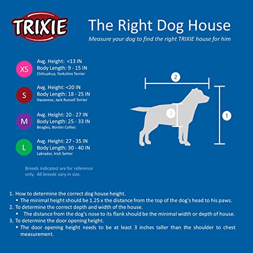 TRIXIE Natura Barn Style Dog House, Elevated Pet Shelter, Weatherproof Dog House, Medium